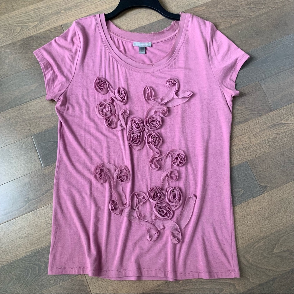 Purple Floral Appliqué Blouse